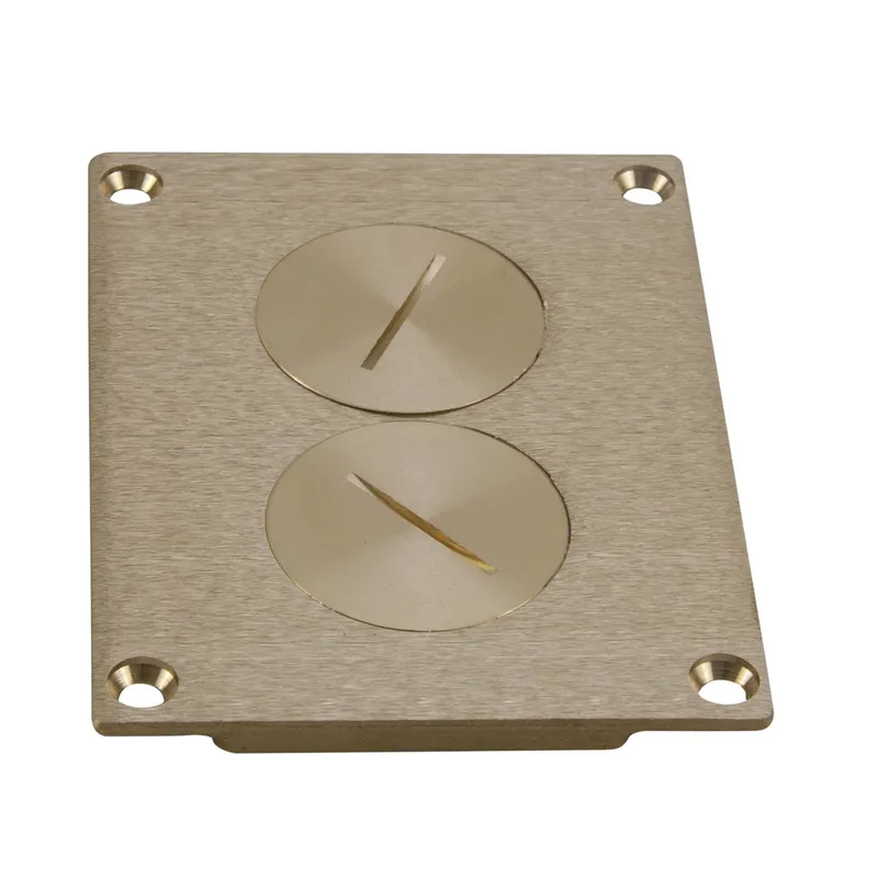 Floor Box Cover, 1-Gang, Type: Screw Plug 1-1/2", Brass