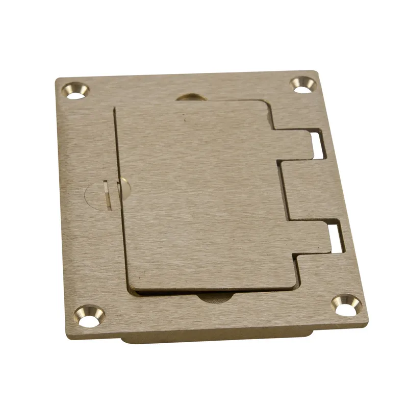 Floor Box Cover Kit, 1-Gang, Multi-Device Type, Brass