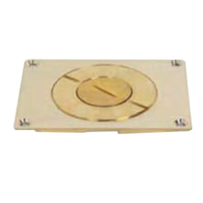 Floor Box Cover, 1-Gang, Type: Single Service, Brass