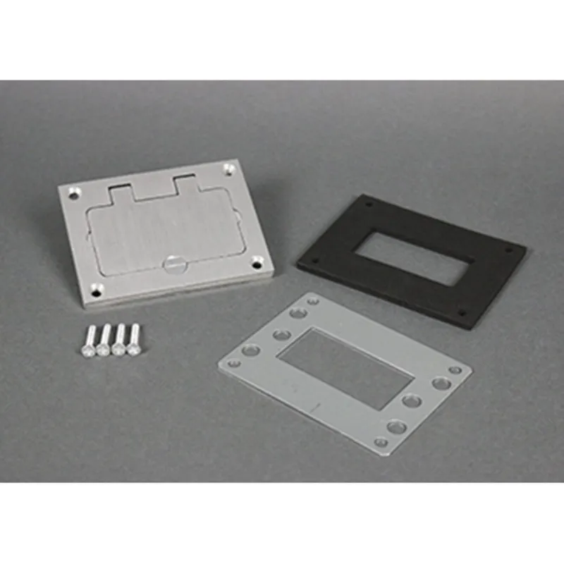 GFI Cover Plate, 3.156 x 4.182", Flip Lid, Aluminum