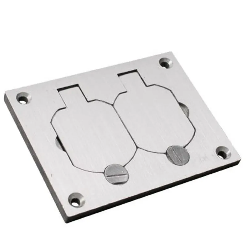 Duplex Cover Plate, 1-Gang, Brushed Aluminum, OmniBox