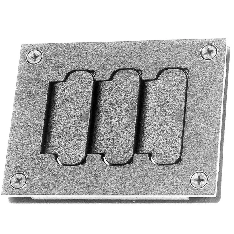 Floor Box Cover, 1-Gang, (3) Flip Lids, Non-Metallic