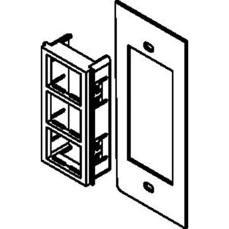 Device Plate, 1-Gang, Accepts (3) Ortronics TracJack Inserts