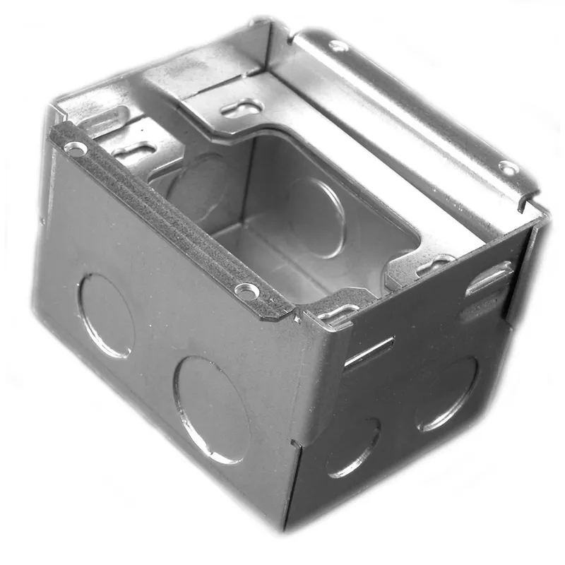 Rectangular Floor Box, 1-Gang, Depth: 3-7/16", Steel