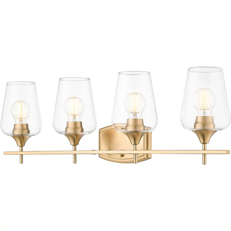 Joliet 4 Light 30 inch Burnished Brass Bathroom Vanity Wall Light