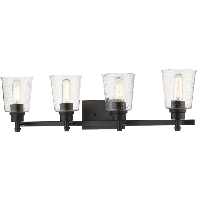 Bohin 4 Light 32 inch Matte Black Vanity Wall Light