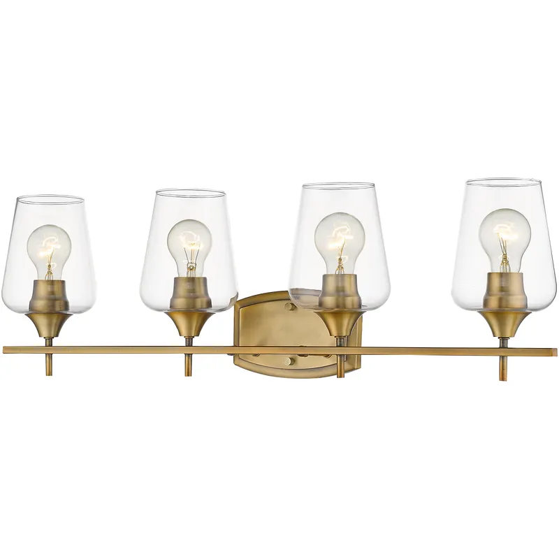 Joliet 4 Light 30 inch Olde Brass Vanity Wall Light