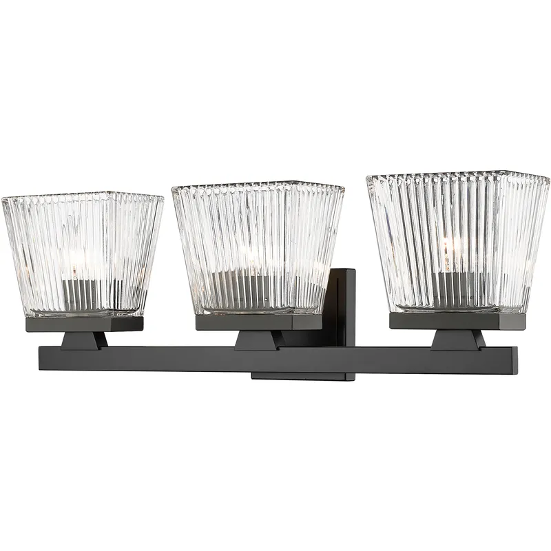 Astor 3 Light 23 inch Matte Black Vanity Wall Light