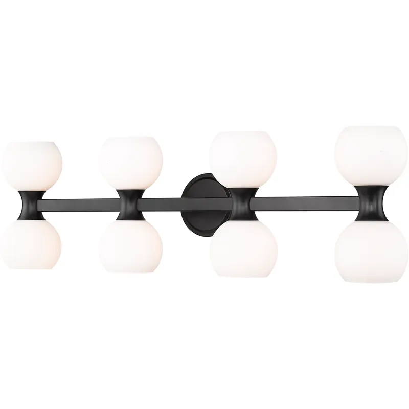 Artemis 8 Light 35 inch Matte Black Vanity Wall Light