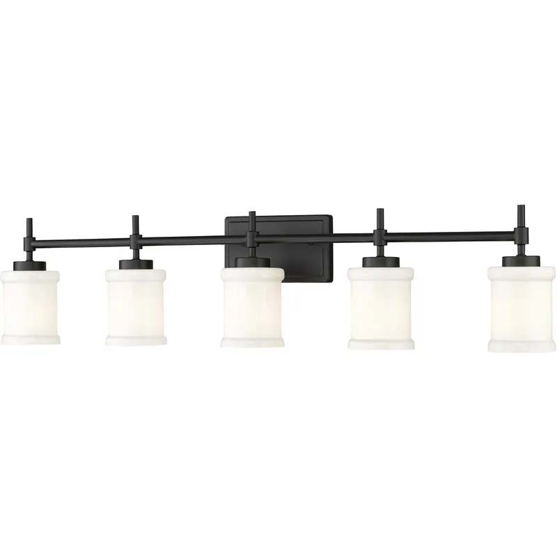 Cadoc 5 Light 40.5 inch Matte Black Bath Vanity Light Wall Light