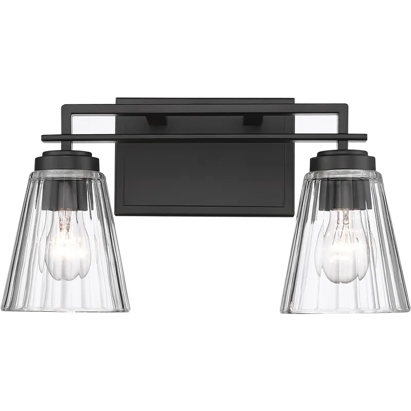 Lyna 2 Light 16 inch Matte Black Vanity Wall Light