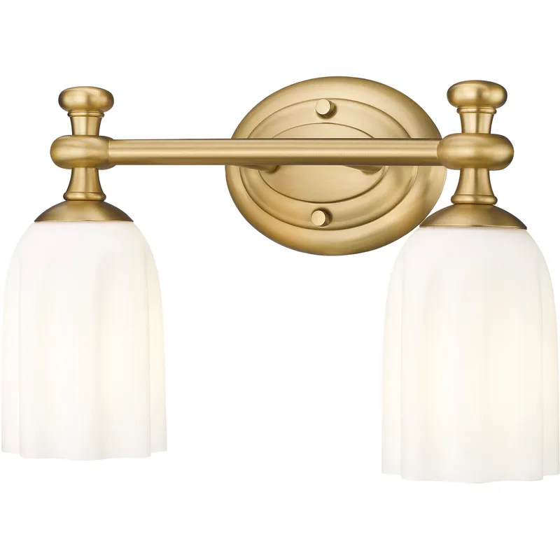 Orion 2 Light 13.75 inch Modern Gold Bath Vanity Light Wall Light