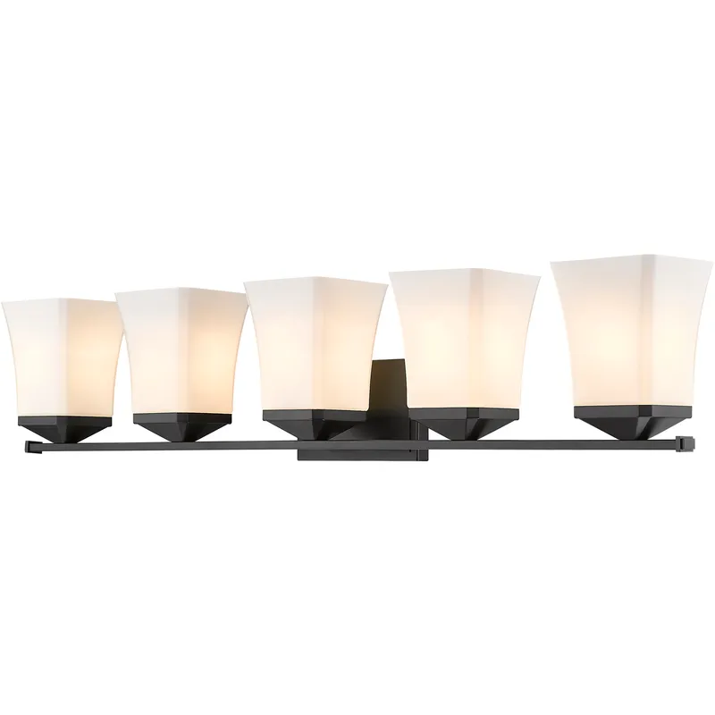 Darcy 5 Light 38 inch Matte Black Vanity Wall Light