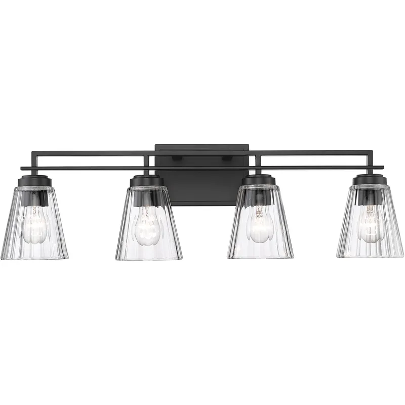 Lyna 4 Light 30.5 inch Matte Black Vanity Wall Light