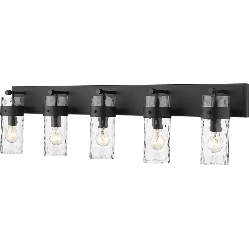 Fontaine 5 Light 44 inch Matte Black Vanity Wall Light