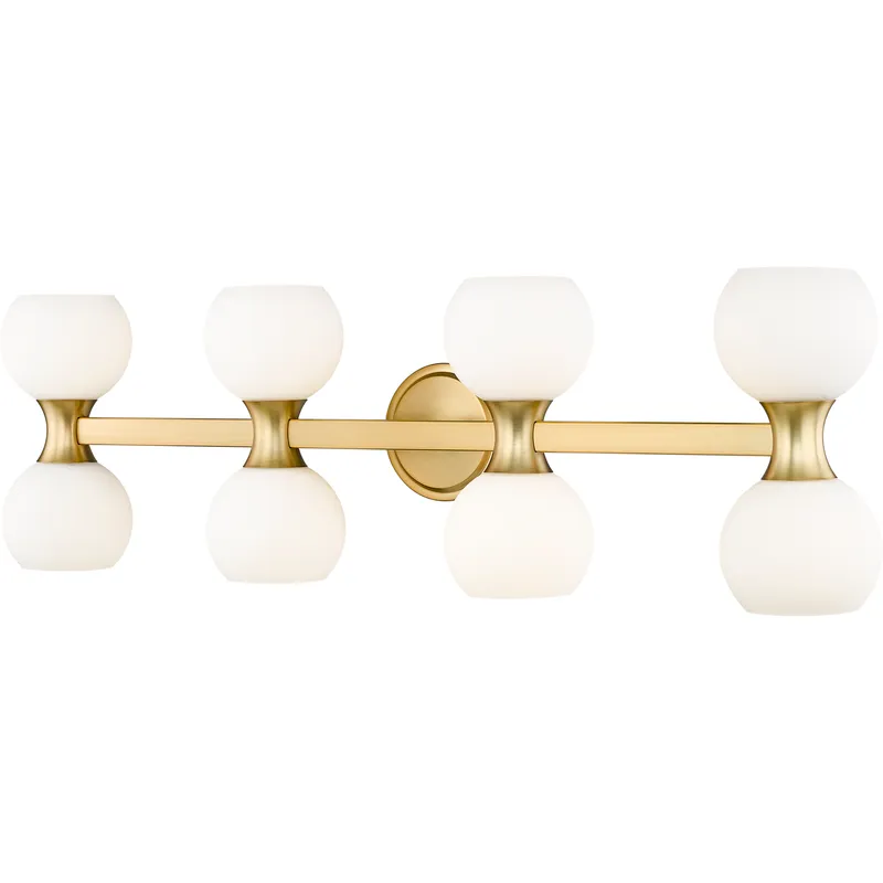 Artemis 8 Light 35 inch Modern Gold Vanity Wall Light