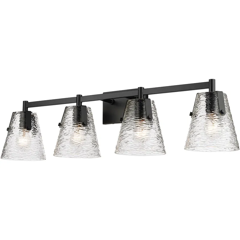 Analia 4 Light 36 inch Matte Black Vanity Wall Light