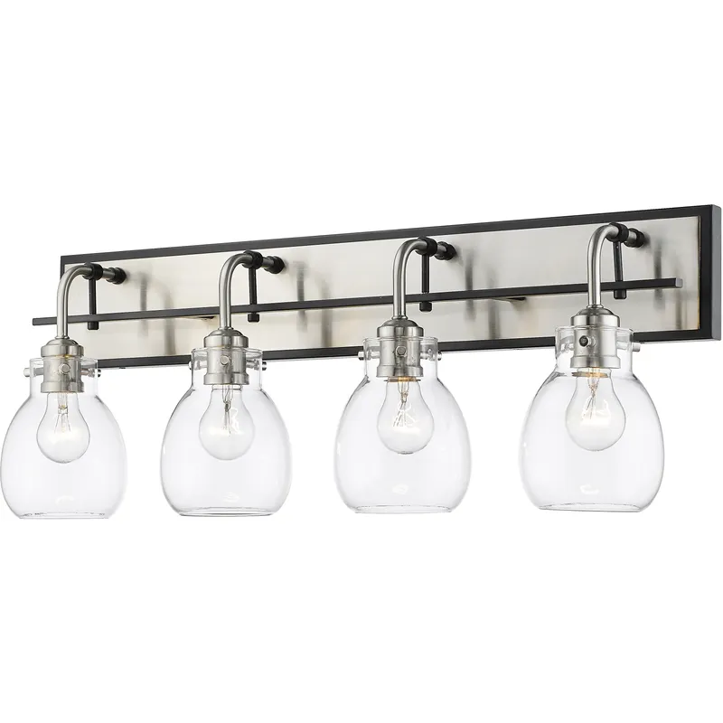 Kraken 4 Light 30 inch Matte Black and Brushed Nickel Vanity Wall Light