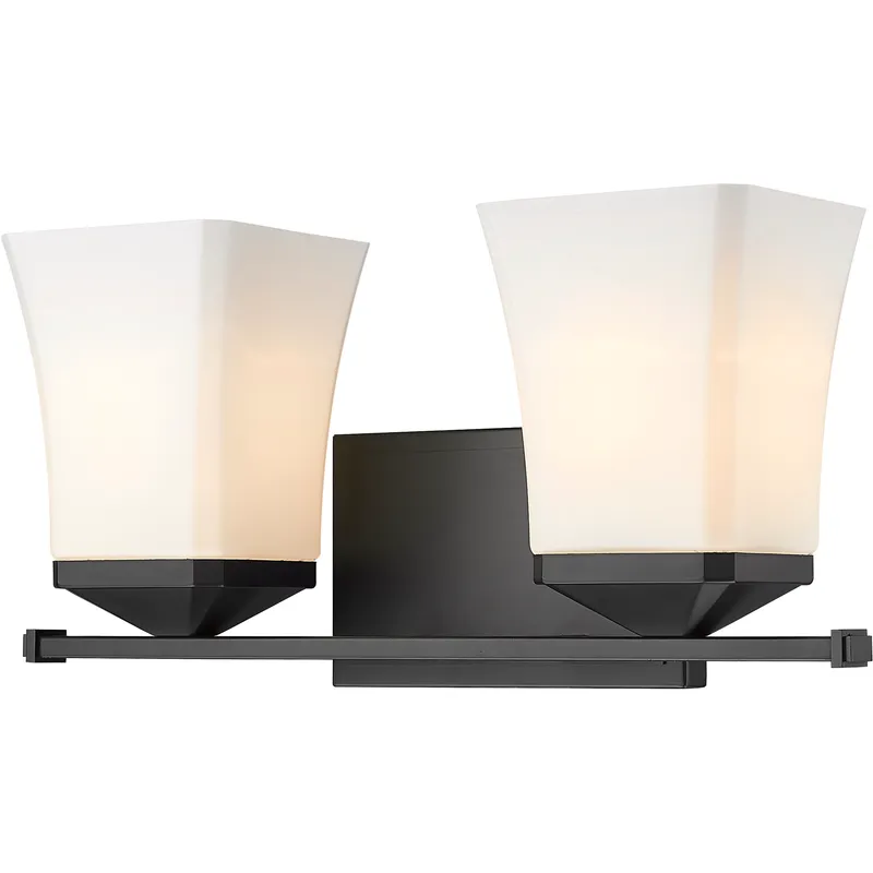 Darcy 2 Light 16 inch Matte Black Vanity Wall Light