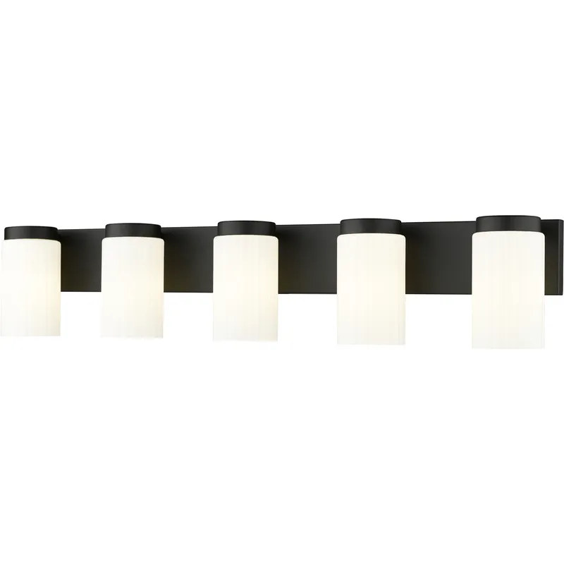 Burk 5 Light 38 inch Matte Black Bath Vanity Light Wall Light