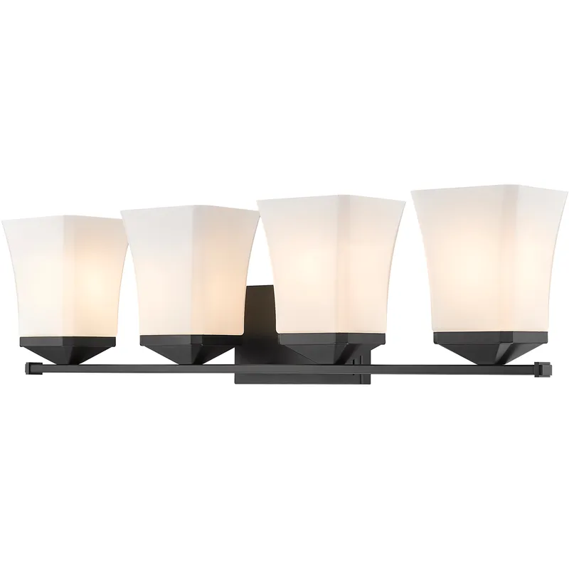 Darcy 4 Light 28 inch Matte Black Vanity Wall Light