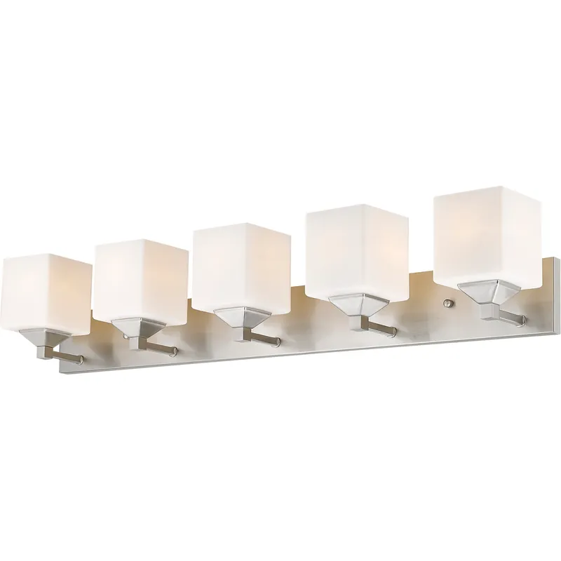 Quube 5 Light 38.5 inch Brushed Nickel Vanity Wall Light