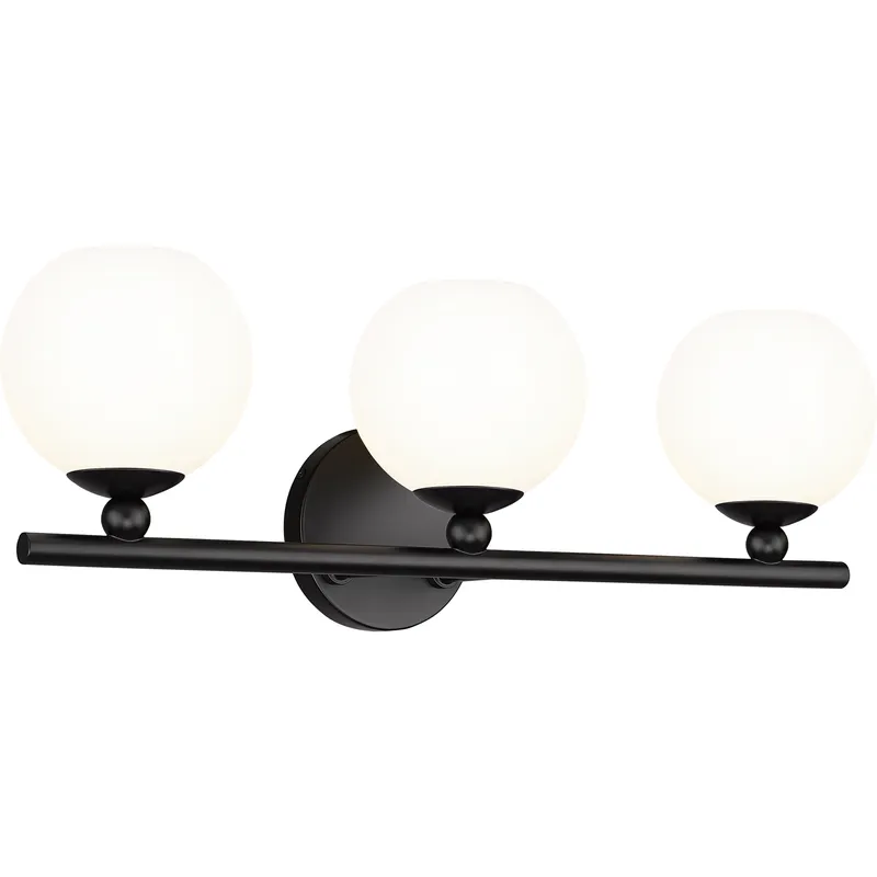 Neoma 3 Light 21.75 inch Matte Black Vanity Wall Light