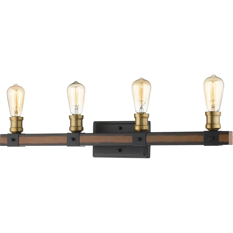 Kirkland 4 Light 30 inch Rustic Mahogany Vanity Wall Light