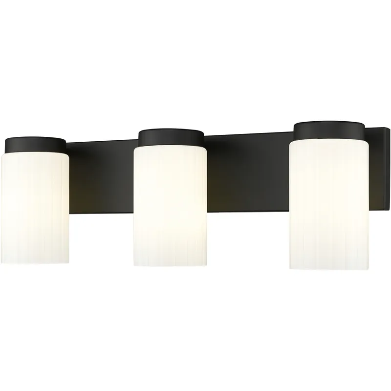 Burk 3 Light 22.5 inch Matte Black Bath Vanity Light Wall Light