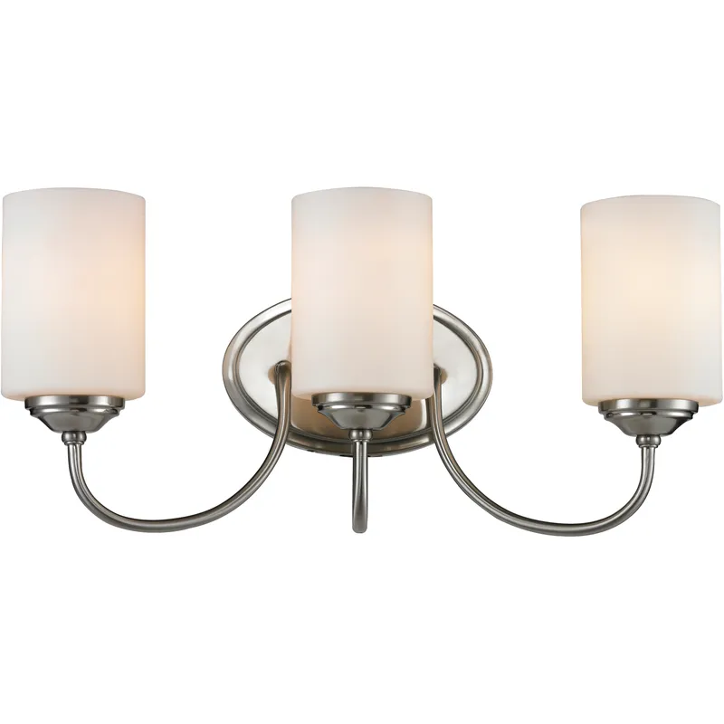 Cardinal 3 Light 19.25 inch Brushed Nickel Vanity Wall Light