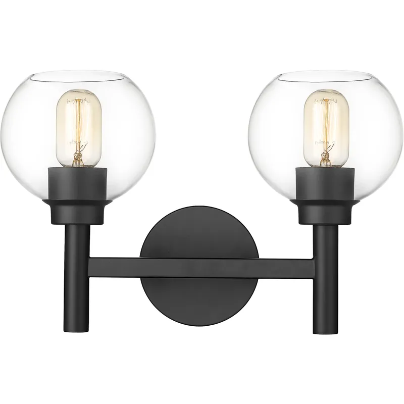 Sutton 2 Light 15.75 inch Matte Black Vanity Wall Light