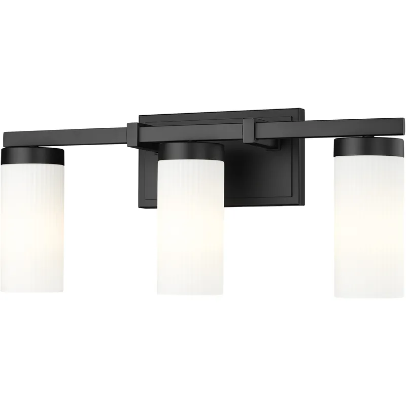 Danica 3 Light 20.5 inch Matte Black Bath Vanity Light Wall Light