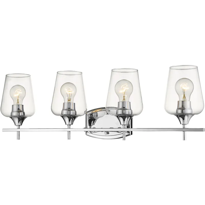 Joliet 4 Light 30 inch Chrome Vanity Wall Light