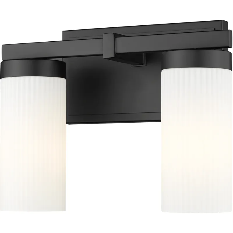 Danica 2 Light 11.75 inch Matte Black Bath Vanity Light Wall Light