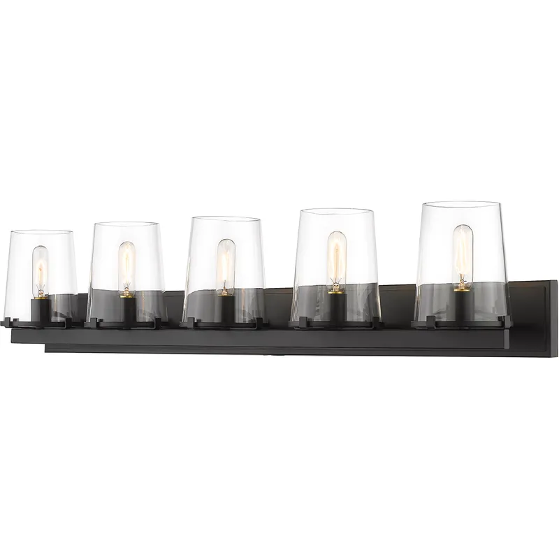 Callista 5 Light 47 inch Matte Black Vanity Wall Light