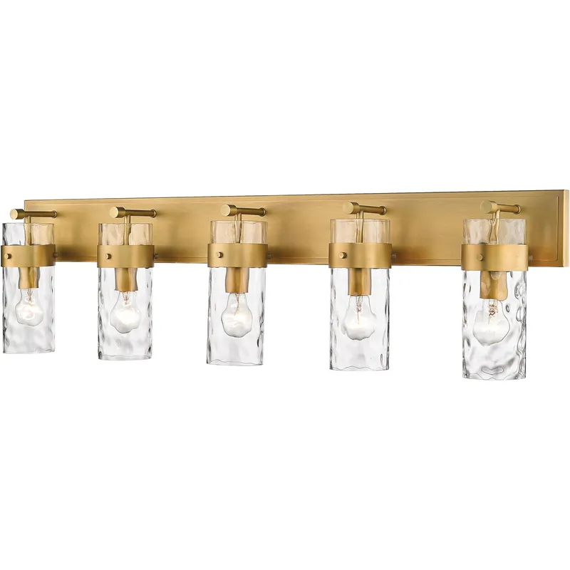 Fontaine 5 Light 44 inch Rubbed Brass Vanity Wall Light in Rubbed Bronze