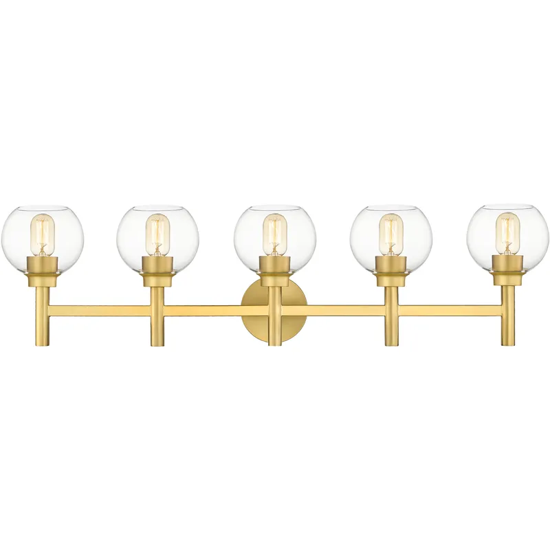 Sutton 5 Light 39.5 inch Brushed Gold Vanity Wall Light in Bronze Gold
