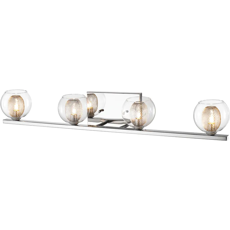 Auge 4 Light 32.68 inch Chrome Vanity Wall Light in G9