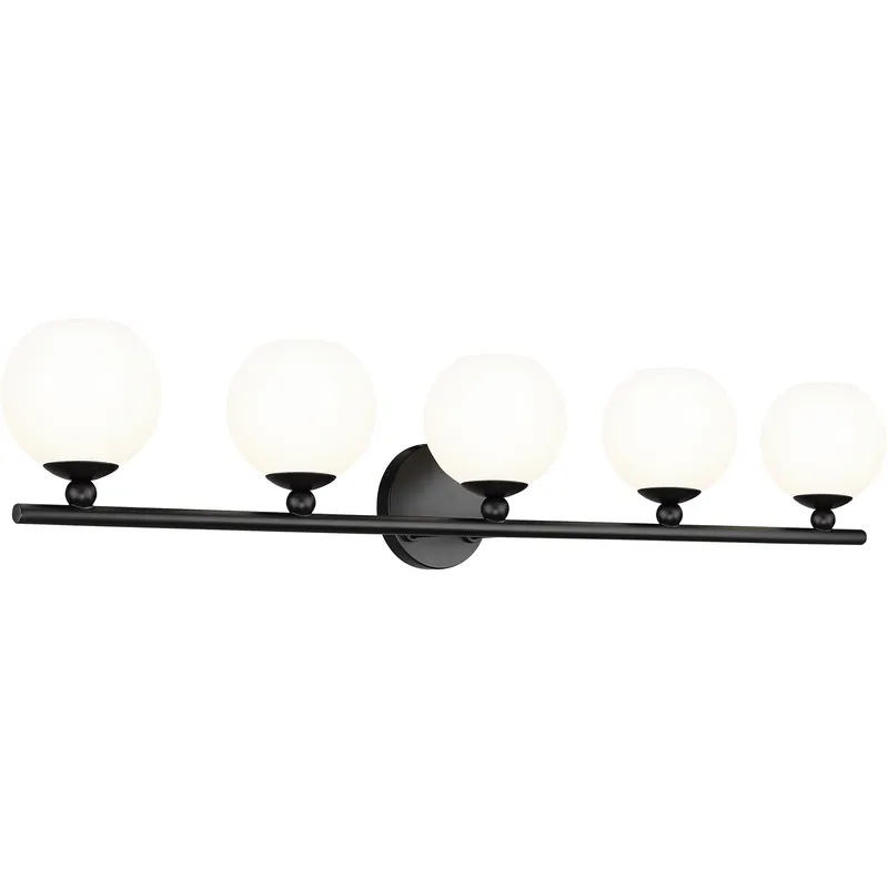 Neoma 5 Light 38.25 inch Matte Black Vanity Wall Light