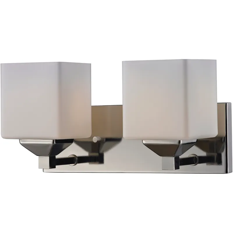 Quube 2 Light 13 inch Chrome Vanity Wall Light