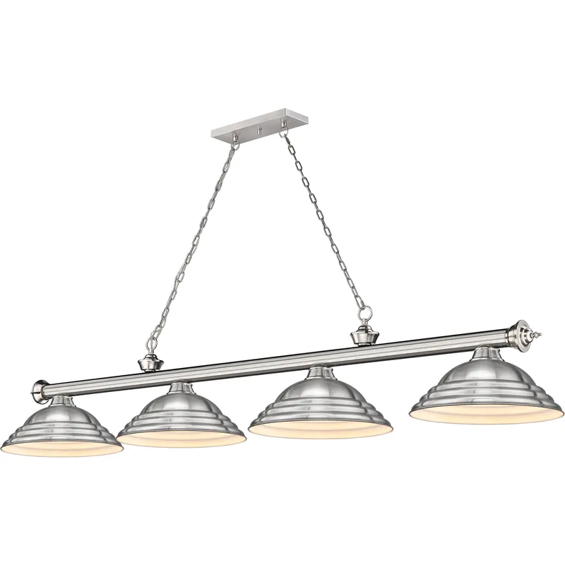 Cordon 4 Light 81.75 inch Brushed Nickel Billiard Ceiling Light in Brushed Nickel Steel