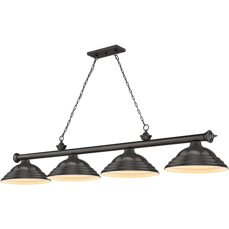 Cordon 4 Light 81.75 inch Bronze Billiard Ceiling Light in Bronze Steel