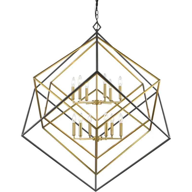 Euclid 12 Light 47.5 inch Olde Brass and Bronze Chandelier Ceiling Light