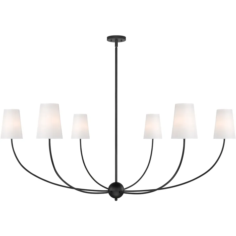 Shannon 6 Light 62 inch Matte Black Chandelier Ceiling Light