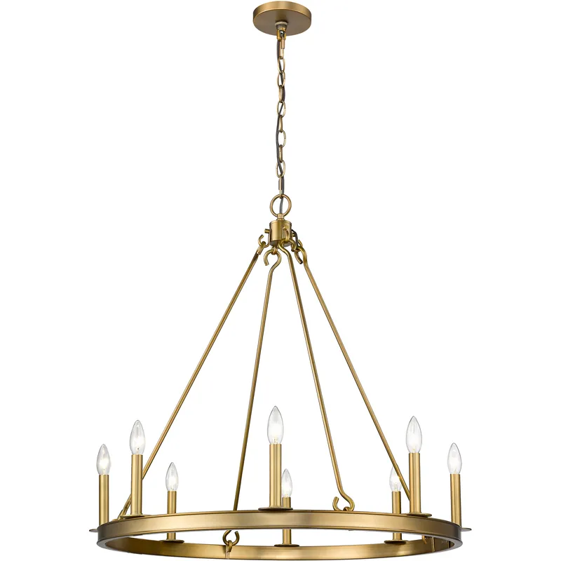 Barclay 8 Light 33 inch Olde Brass Chandelier Ceiling Light