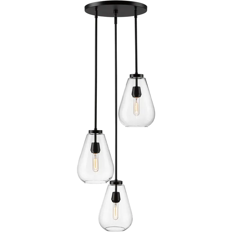 Ayra 3 Light 18 inch Matte Black Chandelier Ceiling Light
