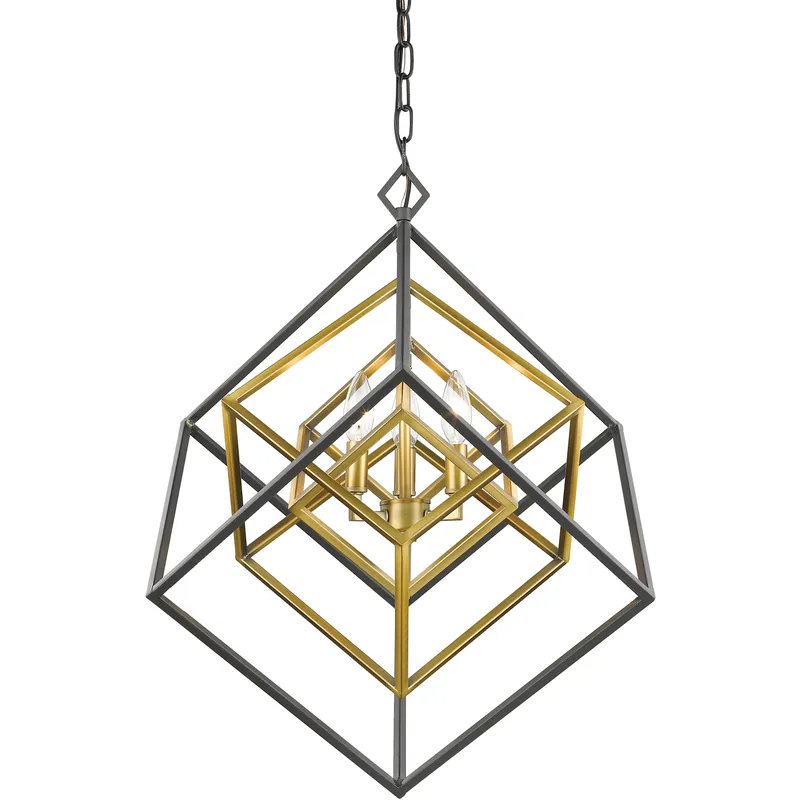 Euclid 3 Light 23 inch Olde Brass and Bronze Chandelier Ceiling Light