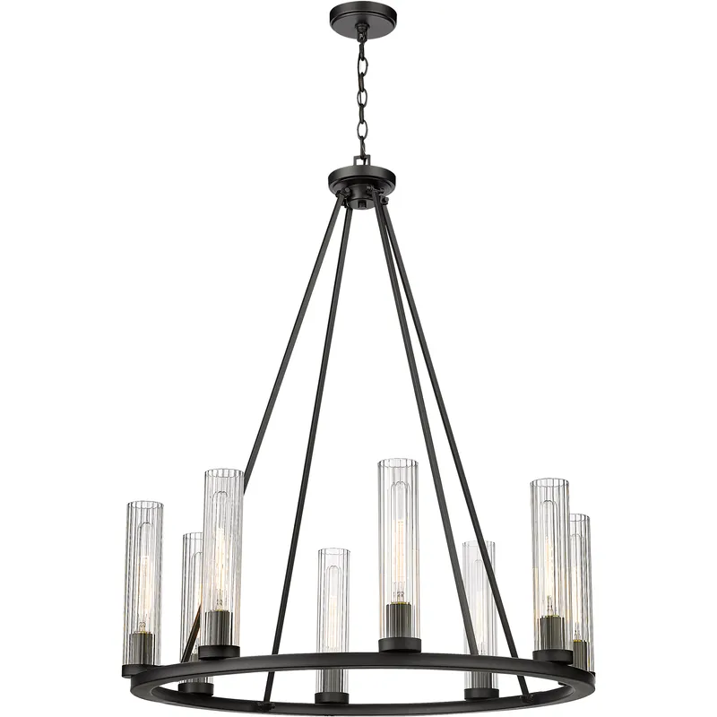 Beau 8 Light 33 inch Bronze Chandelier Ceiling Light