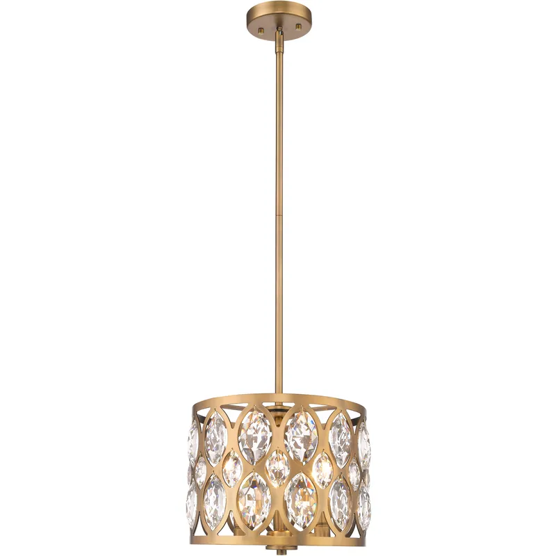 Dealey 3 Light 12 inch Heirloom Brass Chandelier Ceiling Light