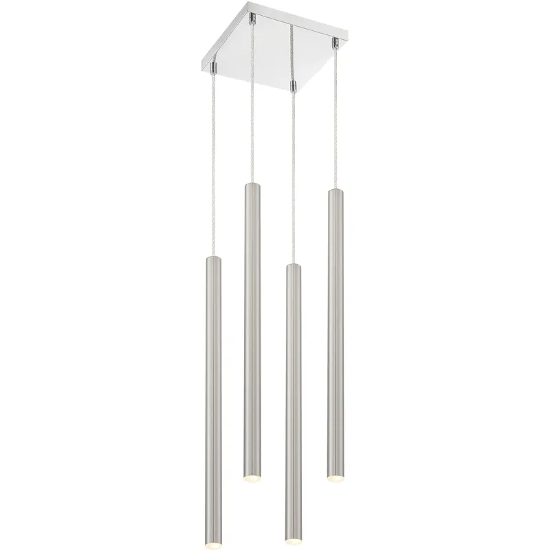 Forest LED 9.5 inch Chrome Chandelier Ceiling Light in Brushed Nickel Steel